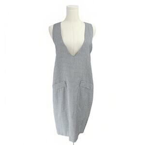 Michele Vintage Black & White Houndstooth Jumper Dress Sz 6 Sleeveless Academia